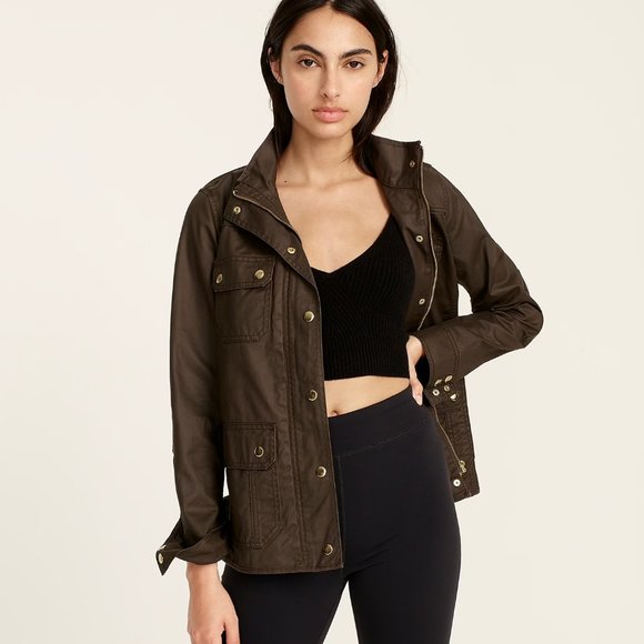 J. Crew Downtown Field Jacket, Olive Green, Great Condition, Size S - Picture 2 of 8